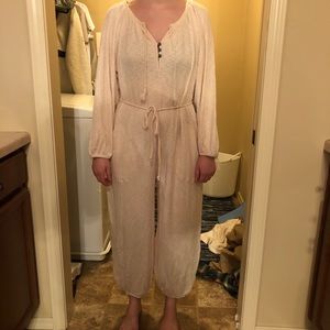 Free People Beach Ivory Tie Jumpsuit